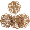 Set of 4 Round Rattan Placemats and Coasters