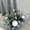 Christmas Hurricane Lantern - Frosted