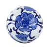 Set of 3 Blue and White Ceramic Decorator Balls - 7 cm Indigo Garden