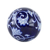 Set of 3 Blue and White Ceramic Decorator Balls - 10 cm Indigo Garden