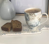 Blue and White Hydrangea Tea or Coffee Mug and Trivet Dish