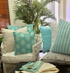 Cushion Cover Avalon Sea Green White Leaf Pattern Scatter Throw Pillow Case 40cm