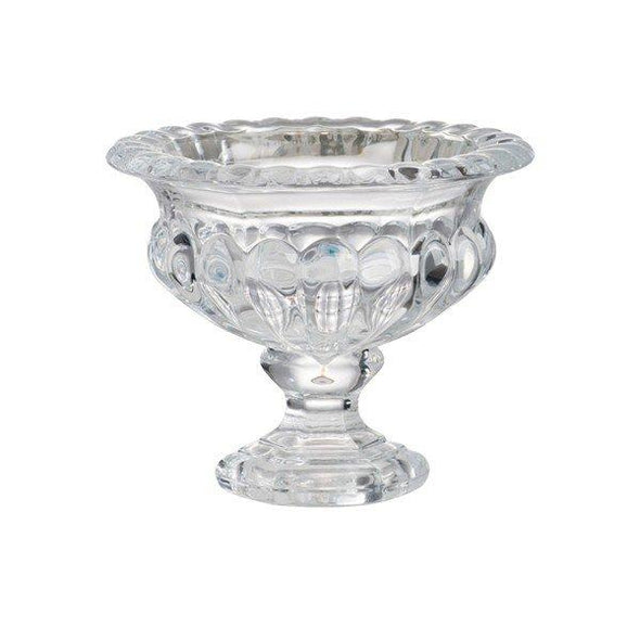 Fluted Glass Urn Bowl Vase - 16x20cm