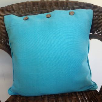 Pale Blue Aqua Solid Colour Cotton Linen Cushion Cover