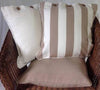 Putty Beige Solid Colour Cotton Linen Cushion Cover with Beige and White Stripe Ohara and Off White Solid Colour