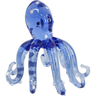 Mini Blue Glass Octopus