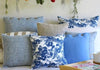 Blue and White Cushion Cover - Sara with Heather Blue and Dusk Blue