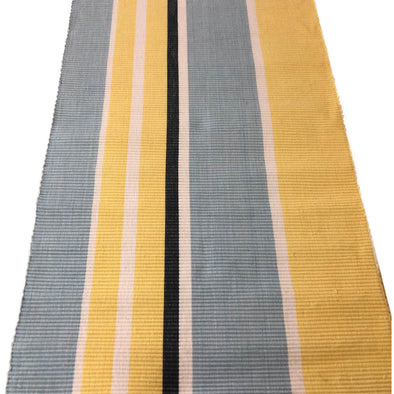 Blue, Yellow and White Stripe Table Runner