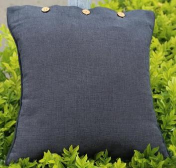 Charcoal Grey Solid Colour Cotton Linen Cushion Cover