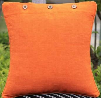 Citrus Orange Solid Colour Cotton Linen Cushion Cover