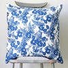 Blue and White Abstract Floral Pattern Cushion Cover - Sara