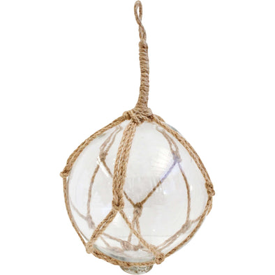 Clear Glass Fishing Float Ball in Jute Twine 12 cm – Happy Home Living