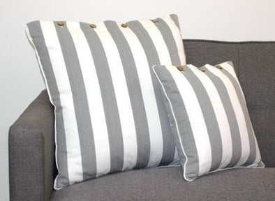 Grey and White Striped Hamptons Cushion Cover Amalfi