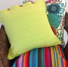  Lime Green Solid Colour Cotton Linen Cushion Cover - Fresh Lime with Madagascar and Africa