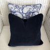 Navy Chenille Velvet Cushion Cover 40 x 40 cm