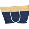 Navy Blue Large Canvas Beach Shopping Bag Back
