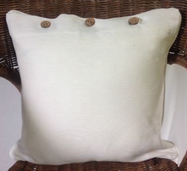 Off White Solid Colour Cotton Linen Cushion Cover