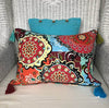 Multi Colour Boho Pattern Cushion Cover with Tassels - Otto