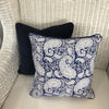 Navy and White Paisley Cushion Cover - 2 Sizes