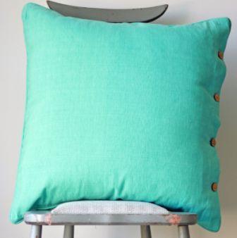 Pale Aqua Blue Green Solid Colour Cotton Linen Cushion Cover - Pale Aqua