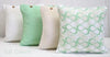 Pale Mint Green Solid Colour Cushion Cover - Mint and Off White
