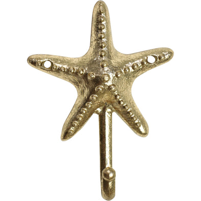 Starfish Wall Hook in Gold - 20 cm H