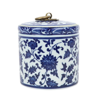 Blue and White Ceramic Ginger Jar/Trinket Box - 14 cm