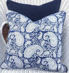 Navy and White Paisley Cushion Cover 40 x 55 cm