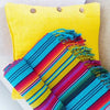 Yellow Solid Colour Cotton Linen Cushion Cover with Madagascar Table Runner